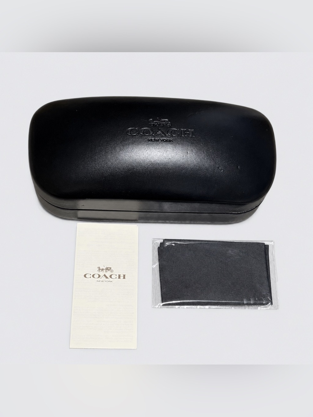 Coach Black Hard Shell Sunglasses Case with Coach Cloth
